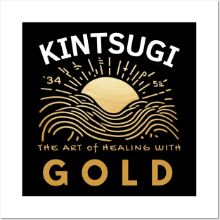 Kintsugi gold quote for work lovers Posters and Art